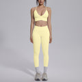 fashionsexy back sports bra suit seamless peach butt quick-drying running fitness yoga suit suit