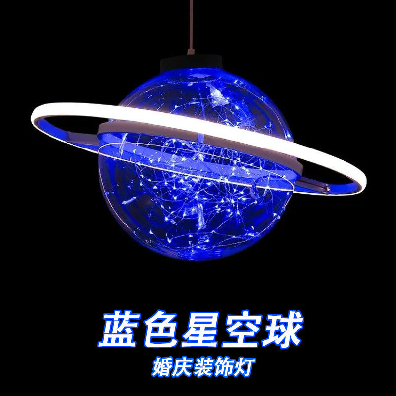 Wedding props surround the planet lights wedding stage window chandelier channel photo area star ball decorative lights