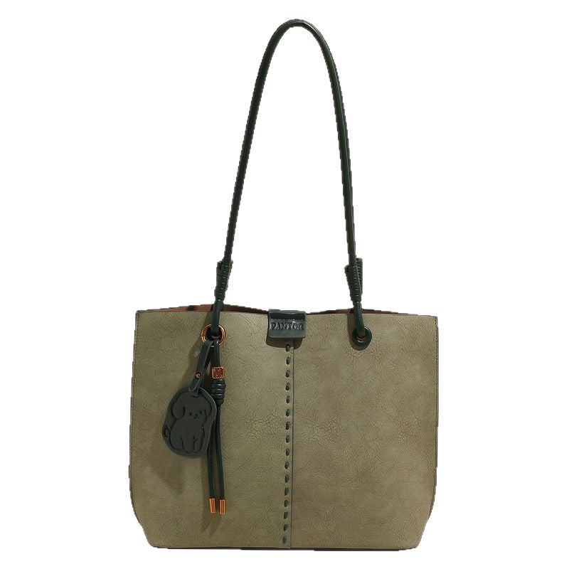 Contrasting colors cute puppy tote bag large capacity 2025 spring new portable shoulder bag women's factory one piece delivery