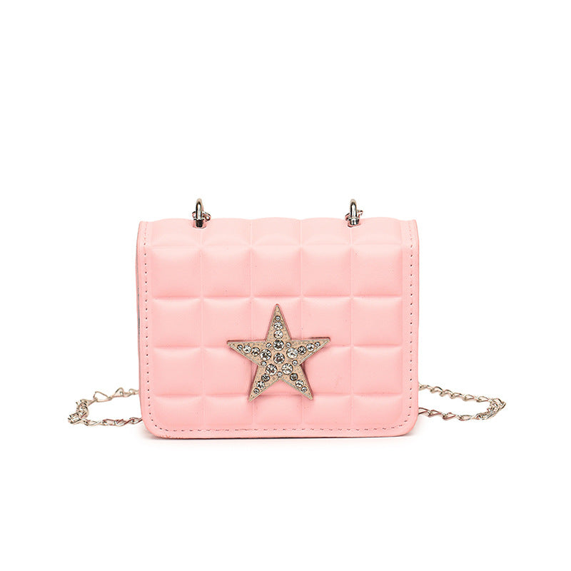 New bright diamond star personalized chain bag women's versatile foreign style mini shoulder bag trendy and decorative messenger small square bag