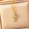 [titanium steel] european and american popular hug necklace for women, personalized niche high-end fashion stainless steel clavicle chain jewelry