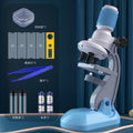 Kids' microscope 1200x professional scientific equipment biological experiment kit - junior high edition - educational toy for elementary school students