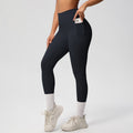 New arrival cross-border pure color double-sided brushed tight high waist high elastic breathable yoga pants sports running fitness yoga clothes