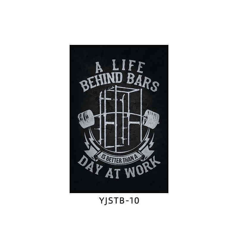 Gym wall decoration painting industrial style black and white sports inspirational poster mural boxing bodybuilding club hanging painting