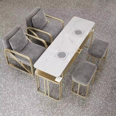New arrival manicure table and chair suit single double three-person multi-functional manicure tableaccessible luxury vacuum cleaner manicure table marble