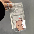 Suitable for apple 18 yifubu couple mobile phone case cartoon chirping transparent acrylic iphone17 protective cover