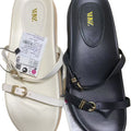 Za2025 summer/spring new women's fashion buckle strap sandals outdoor casual slippers leather buckle sandals