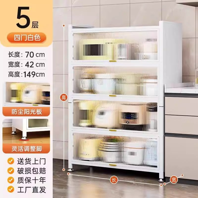 Kitchen floor-standing multi-layer storage rack storage cabinet multi-functional cabinet pot rack cupboard sandwich style sideboard