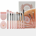 Portable makeup brush set - multifunctional mini travel kit with foldable storage, includes concealer, eyeshadow, and other brushes