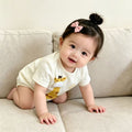Summer cartoon romper bodysuit - newborn baby girl outfit - adorable 100-day princess onesie