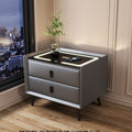 Solid wood double drawer basic model - includes black tempered glass only, no other electronic features