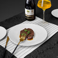 Minimalist pure white polka dot dessert plate - stylish and high-value for restaurants and hotels - western cuisine steak plate