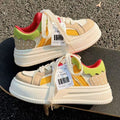 Kids chunky sole bread shoes girls' versatile flats unique white sneakers girls' spring new arrivals children's casual shoes