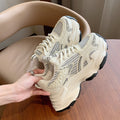 Thick sole dad shoes for women 2026new arrivalfall and wintereasiest for matchfleece-linedthickened mesh shoes heightenedcasual sneakers