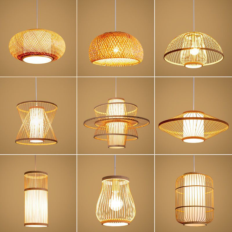 Lantern Bamboo Art Chandelier Bar Bed and Breakfast Tea Room Hot Pot Restaurant Hotel Simple Japanese Restaurant Bamboo Catering Shop Lighting