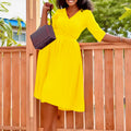 D430 women's foreign trade dress,  autumn new arrival, solid color pleated tie-up plus size v-neck elegant african style dress