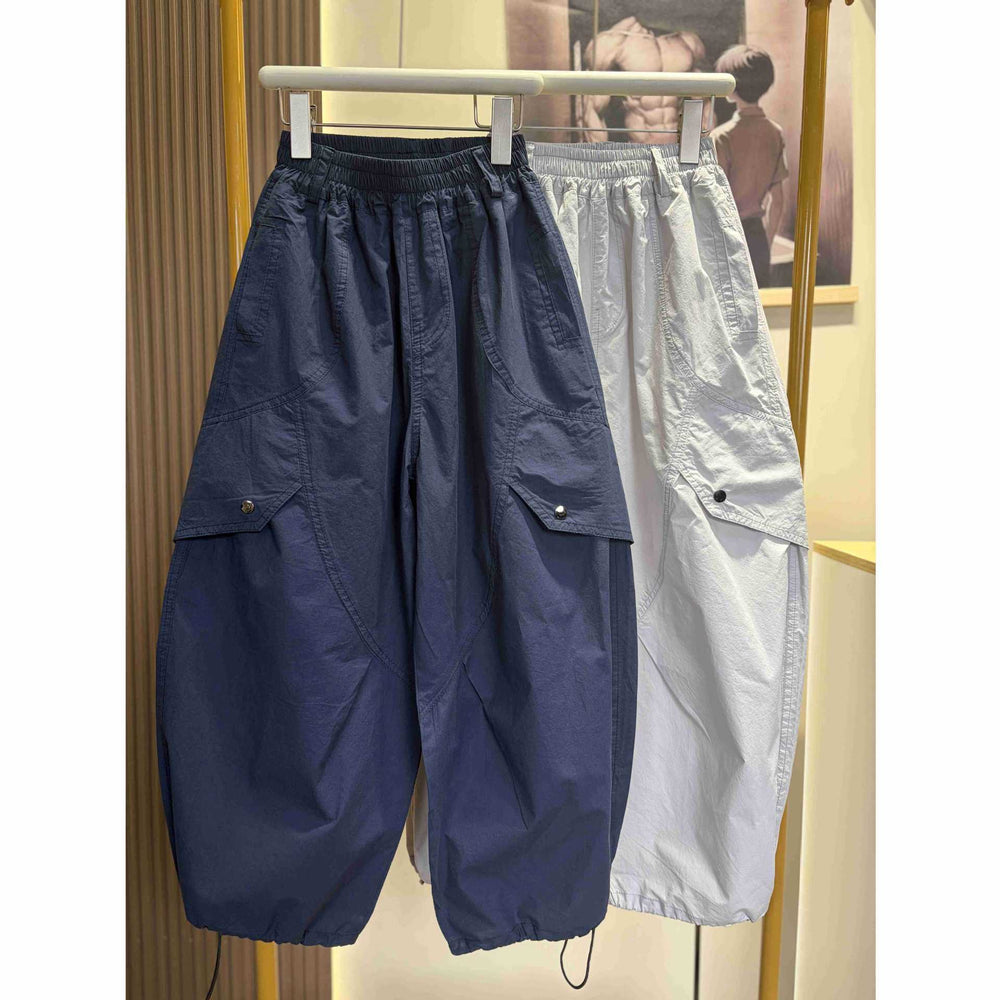 spring/summer lightweight kids' relaxed fit athletic casual versatile washed pure cotton cargo pants