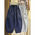 spring/summer lightweight kids' relaxed fit athletic casual versatile washed pure cotton cargo pants