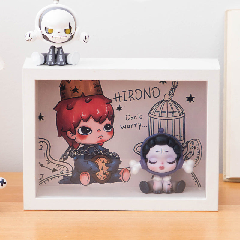 POP MART photo frame storage box wall hanging doll blind box display picture frame scene figure storage wholesale hollow