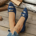 plus size square buckle flats shoes flats women's flats soft bottom metal plaid work shoes work flats women's shoes