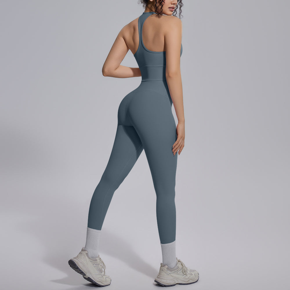 New arrival: solid color reversible jacquard compression yoga set - workout, running, and fitness two-piece outfit