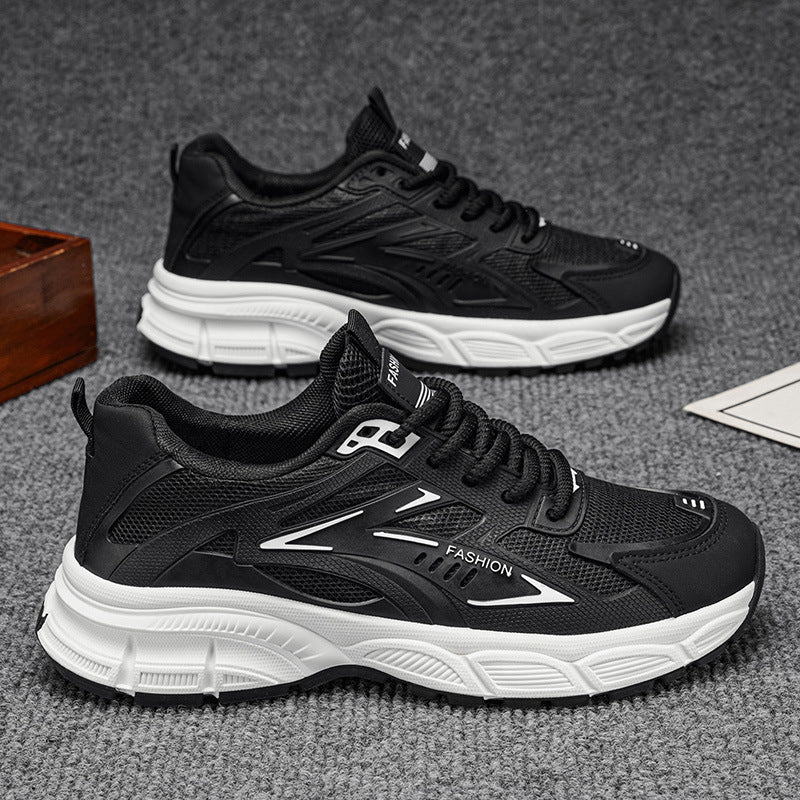 Men's shoes 2026 new lightweight breathable versatile athletic casual hollow-out anti-slip dad shoes student shoes for men