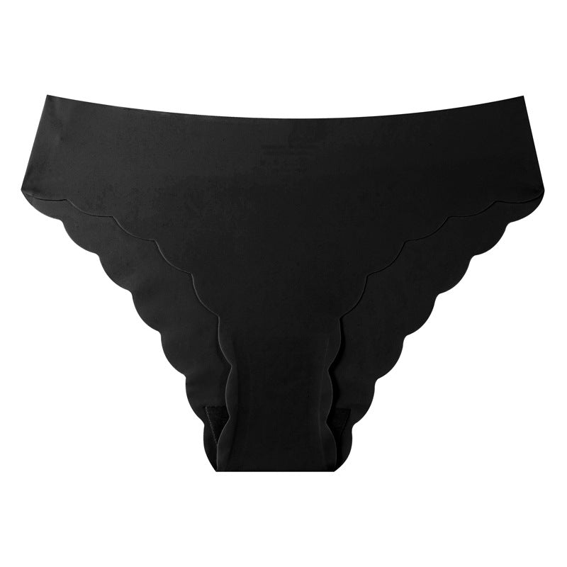 e-commerce personalized wave seamless nylon moisture-absorbent and breathable underwear, cut at will, ice silk large size invisible briefs