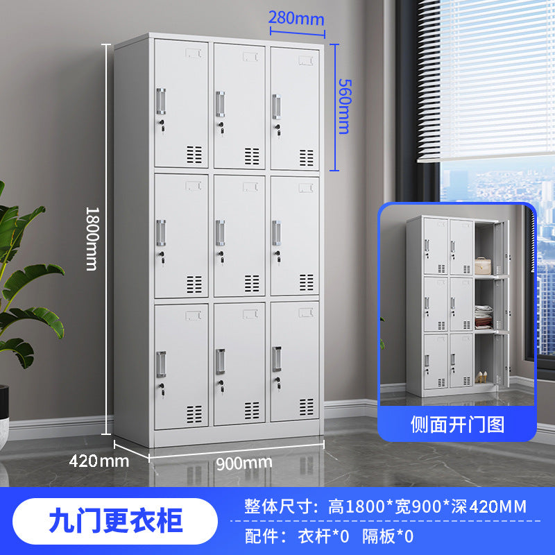 Employee locker factory four-door six-door shoe dormitory locker bathroom changing wardrobe with lock 24-door iron cabinet