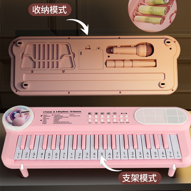 37-key multifunctional electronic keyboard for kids with microphone - piano, early education toy for boys and girls - playable