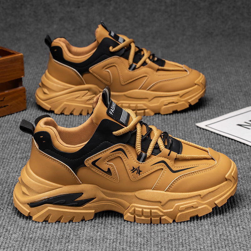 Men's spring work shoes: construction, labor, safety, athletic, casual, retro, thick-soled, height-increasing, workwear, dad shoes