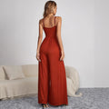 european and american style new summer women's jumpsuit - solid color casual sleeveless loose-fit romper