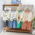 New arrival yaser home clothes three-quarter sleeve suit baby boys girlbest selling pajamas summer thin children's air-conditioned clothes