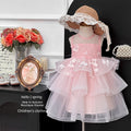 Girls' dress  summer new style chic butterfly embroidery tank dress princess dress