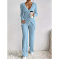 Shipped: hot-selling european and american cross-border style,  new slim-fit long-sleeved, loose high-waisted top and pants set
