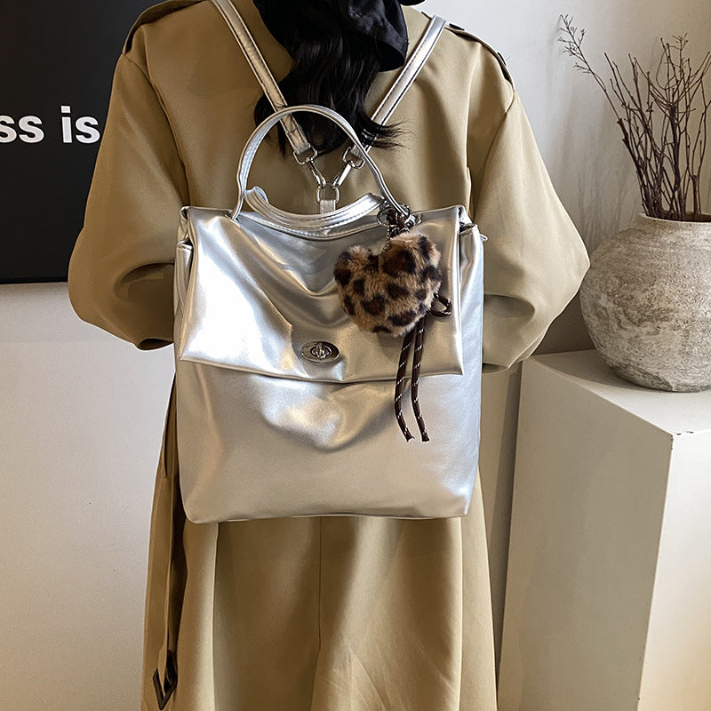 Student class backpack women's 2025 winter new ins trendy fashion student bag high-end versatile women's bag