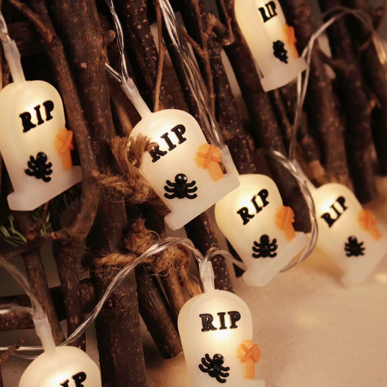 New Halloween light string Skull ghost battery box light Horror decorative light Halloween mix and match pumpkin light string