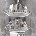 Acrylic bathroom corner shelf - no drilling required, wall-mounted organizer for washroom, shower, and corner storage