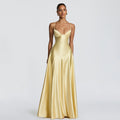 Amazon european and american women's clothing  new arrival: elegant and chic low-cut, high-end camisole dress with cinched waist