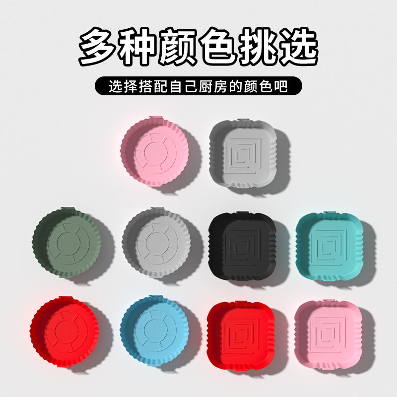 hot-selling silicone baking pan, high temperature resistant air fryer, easy to clean round baking mold, for home silicone baking pan