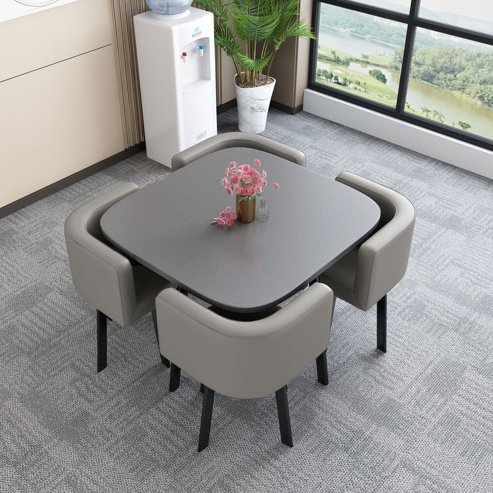 Collapsible dining table for home, small apartment, apartment, restaurant, shopfront negotiation table and chair set, reception round table