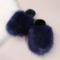 plus size fur slippers women's imitation fox fur women's slippers imitation raccoon fur heattech shoes toe cap slippers european station women