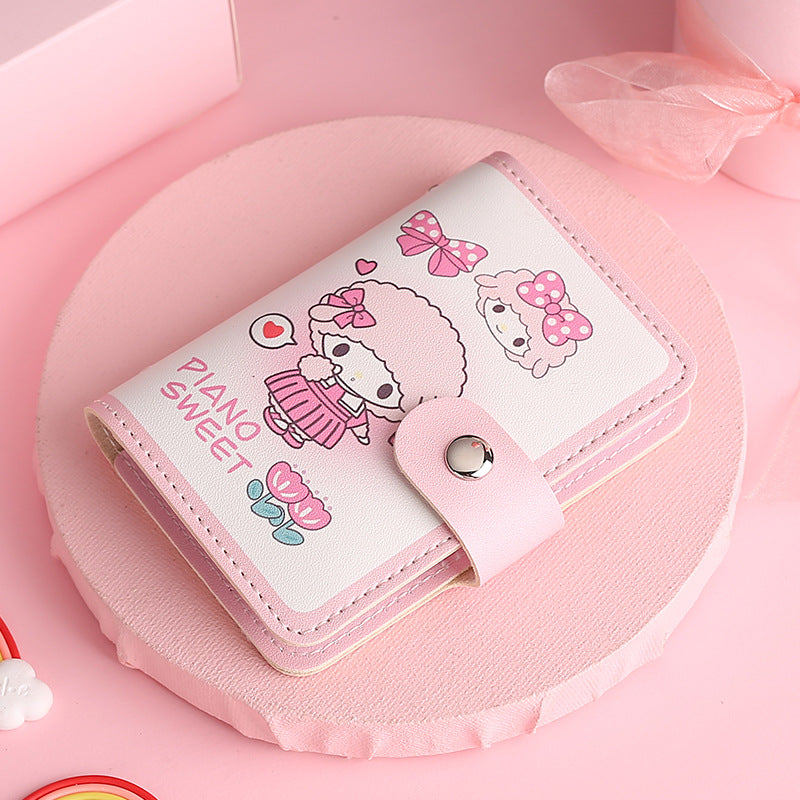 Cute, small and large-capacity cartoon card bag, glue page card position, anti-degaussing driver's license cover, ultra-thin card clip, wallet card cover.