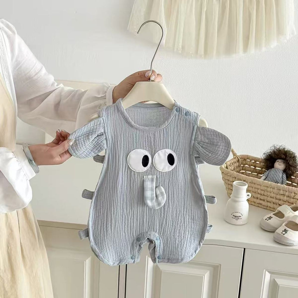 New summer cartoon sleeveless romper jumpsuit - lightweight, cute cartoon crawling suit for baby boys and girls