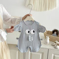 New summer cartoon sleeveless romper jumpsuit - lightweight, cute cartoon crawling suit for baby boys and girls