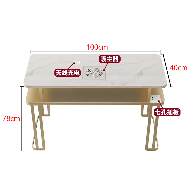 Widened 45cm marble nail table and chair set - special offer! economical single/double, light luxury, multi-functional, odorless, carbon steel with baked enamel finish