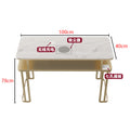 Widened 45cm marble nail table and chair set - special offer! economical single/double, light luxury, multi-functional, odorless, carbon steel with baked enamel finish