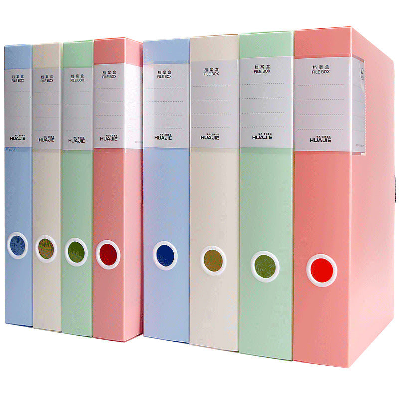 Huajie Morandi A4 File Box File Box Thickened Large Capacity Label Document Box Data Box Storage Box