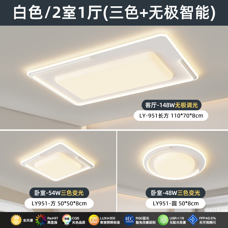 Full Spectrum Nordic Modern Simple Geometric Ceiling Light LED Eye Protection Light Luxury Bedroom Living Room Whole House Lighting Package