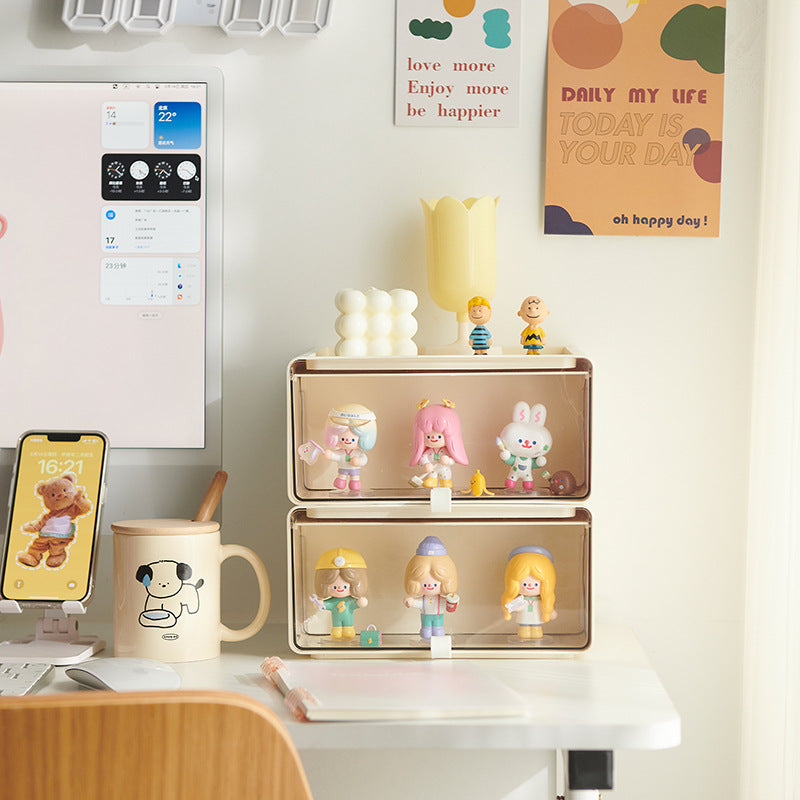 Desktop storage box Drawer blind box Display box Figure plastic dust-proof multi-functional toy Storage sorting box