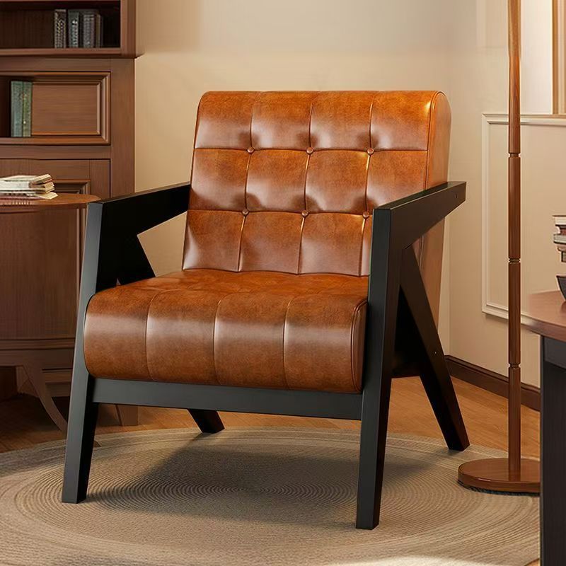 Richard nordic solid wood single sofa chair living room french cafe hotel retrob&b balcony lazy chair